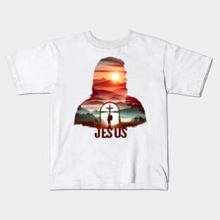 Christian Tshirt Design Siluet Jesus Christ Kids T-Shirt